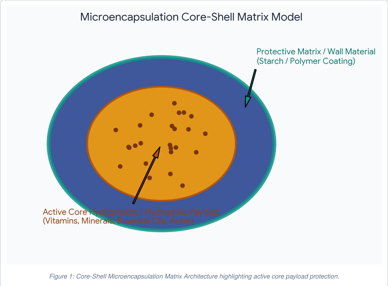 Core-shell microencapsulation matrix architecture